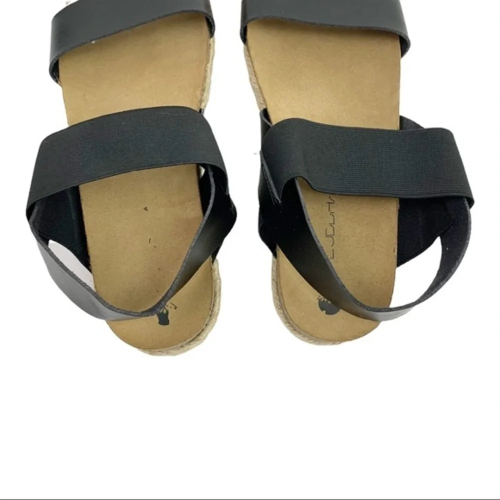 Big Buddha Espadrille Platform Vegan Leather Sandals Women’s Black Brown Size 9